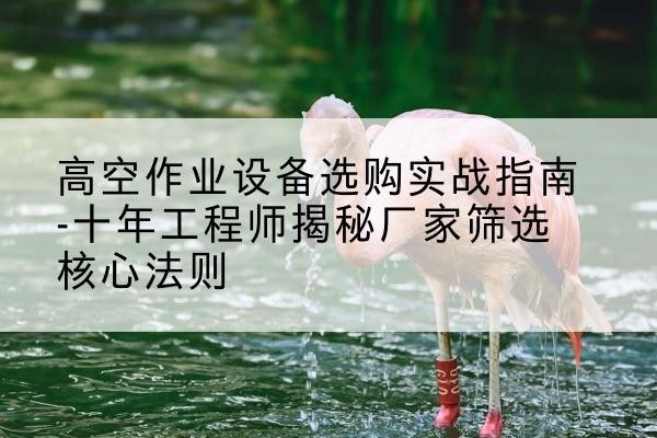 治多剪叉式升降机厂家-高空作业设备选购实战指南-十年工程师揭秘厂家筛选核心法则