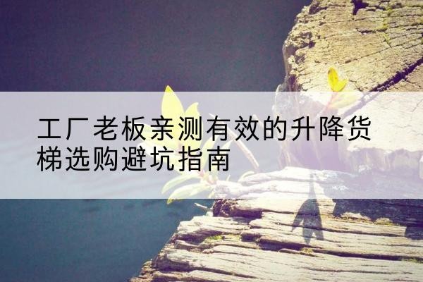 治多升降货梯怎么选-工厂老板亲测有效的升降货梯选购避坑指南